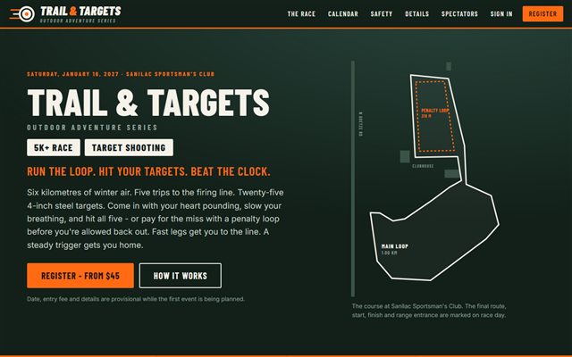 Trail & Targets race series landing page